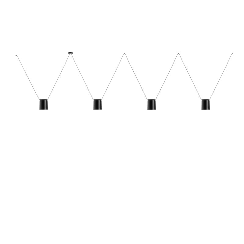 Attic 4 - Light Pendant, Black, 86.63" H x 157.5" W x 6" D