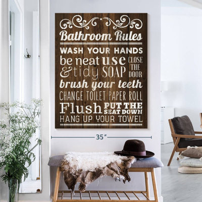 " Classic Bathroom Rules " by TimberType Studio