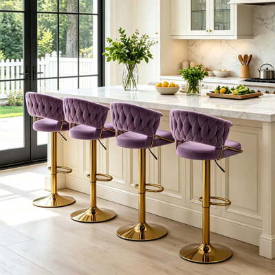 Christal Swivel Upholstered Adjustable Height Counter Stool