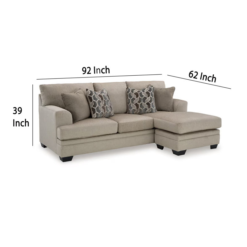 Canapé modulaire Ead, 4 coussins, polyester, Mélange de polyester brun taupe, Réversible