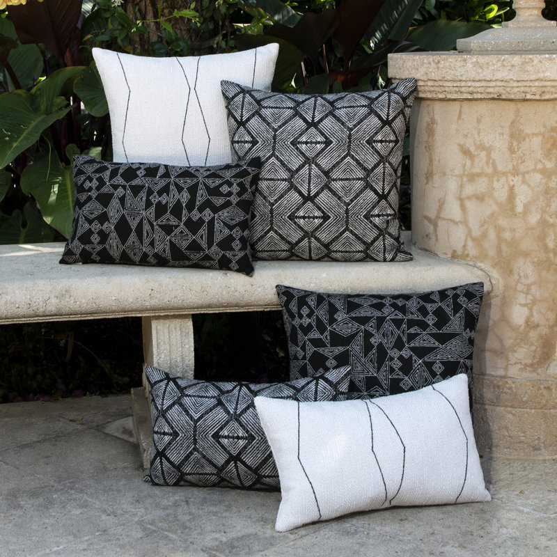 Elevated Sunbrella® Lumbar Rectangular Indoor/Outdoor Pillow Cover & Insert by Elaine Smith, Ebony