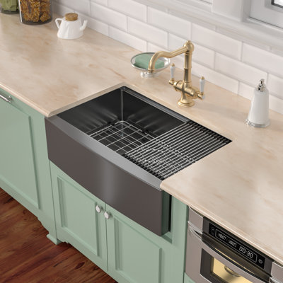 Farmhouse / Apron Single Bowl Stainless Steel Undermout Workstation Kitchen Sink