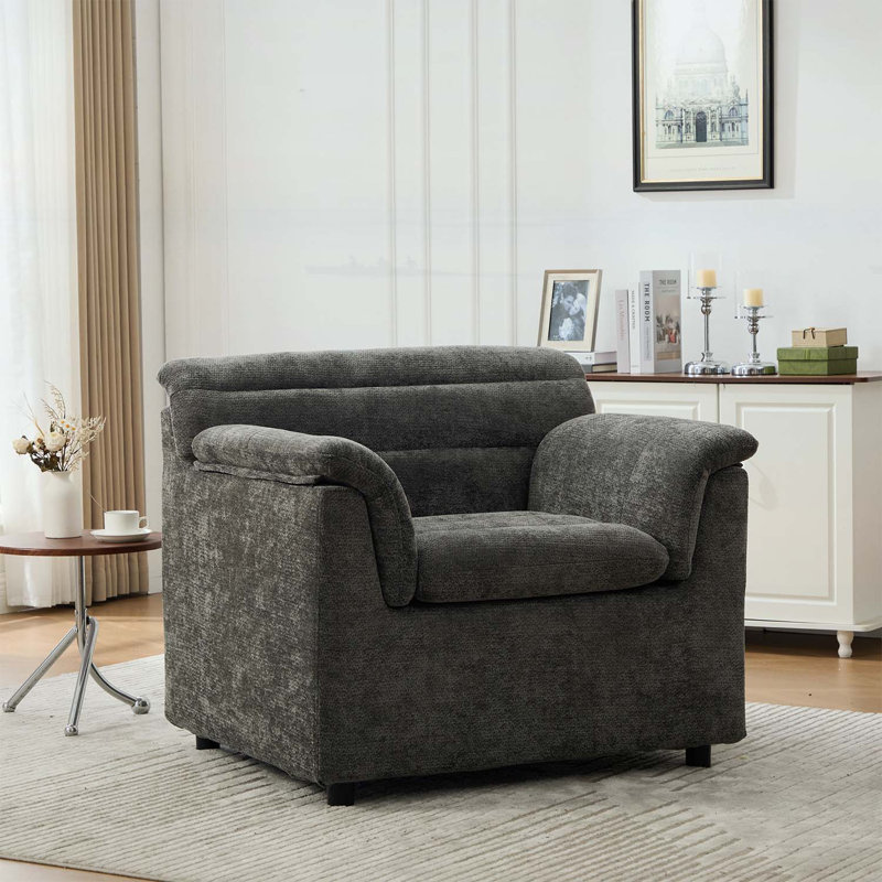 Fauteuil d'appoint surdimensionné de 38,11 po de largeur, Beige Chenille