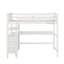 Lit mezzanine simple avec tiroirs, bureau et tablettes