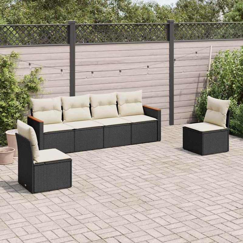 Ensemble de canapé de jardin d'extérieur noir