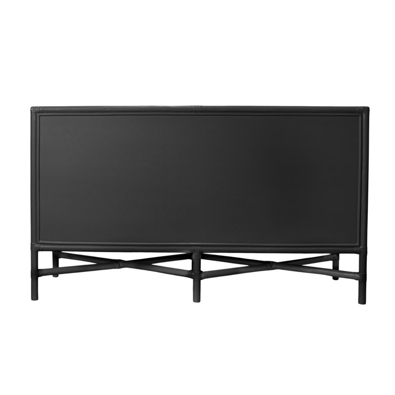 Venice Collection 4 Drawers 54" W Double Dresser, Black