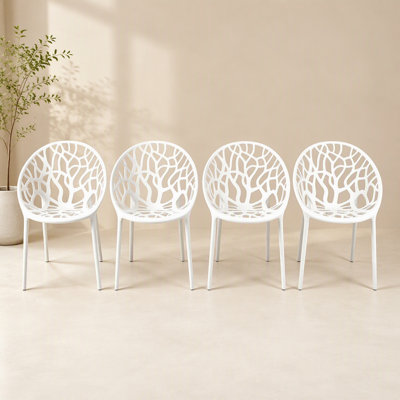 Chaises de salle à manger en plastique avec pattes en métal, design moderne et transparent