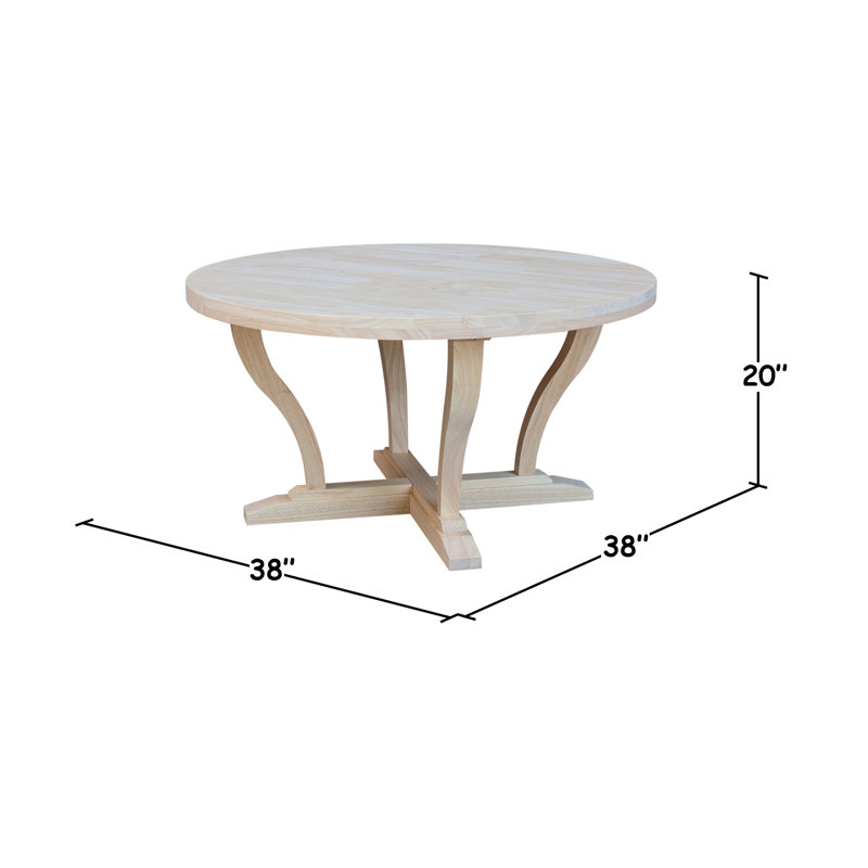 Ahlyvia Pedestal Coffee Table, Unfinished Top/Unfinished Base