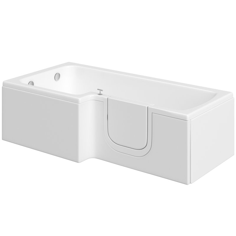 Paull 1700mm x 850mm Soaking Acrylic Bathtub, Right