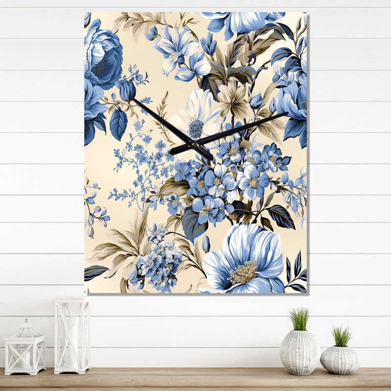 Jannatun - Horloge murale rétro florale, Très petit