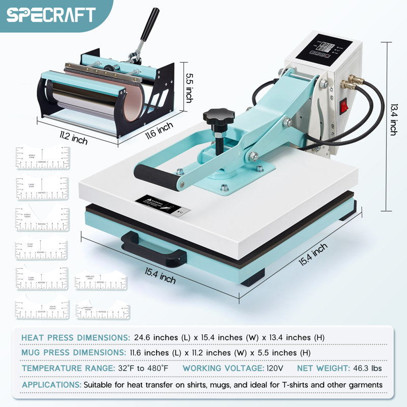 ThermoForce Series Heat Press Machine for T Shirts, Rapid Heating Sublimation Machine with Digital Display, Large Heat Press Ideal for Various Textiles