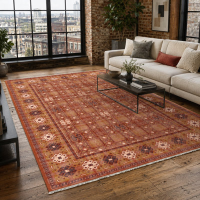 Geometric Cotton and Chenille Flatweave Area Rug