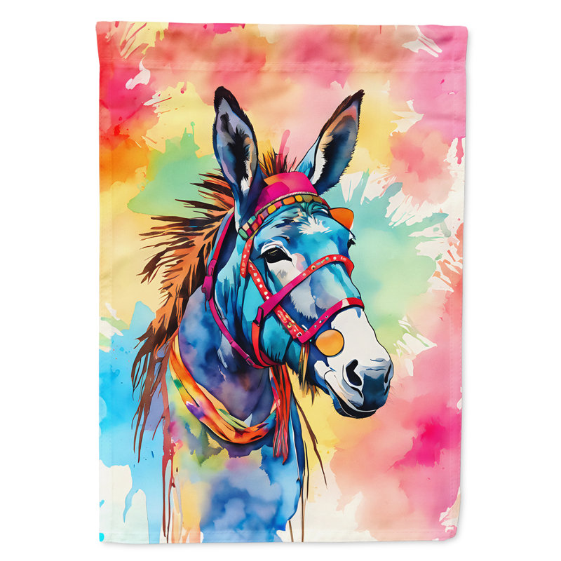 Drapeau de jardin hippie avec des ânes