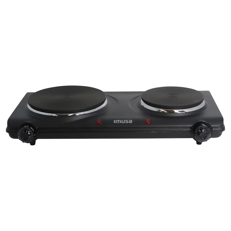 Double plaque chauffante électrique Imusa GAU-80318, 1500 watts, noir
