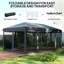 3 X 6m Pop Up Gazebo, Outdoor Marquee Party Wedding Tent With 6 Removable Mesh Side Walls, 3-level Adjustable Height, Powder-coated Steel Frame, With Carry Bag Guy Ropes Ground Stakes, Black