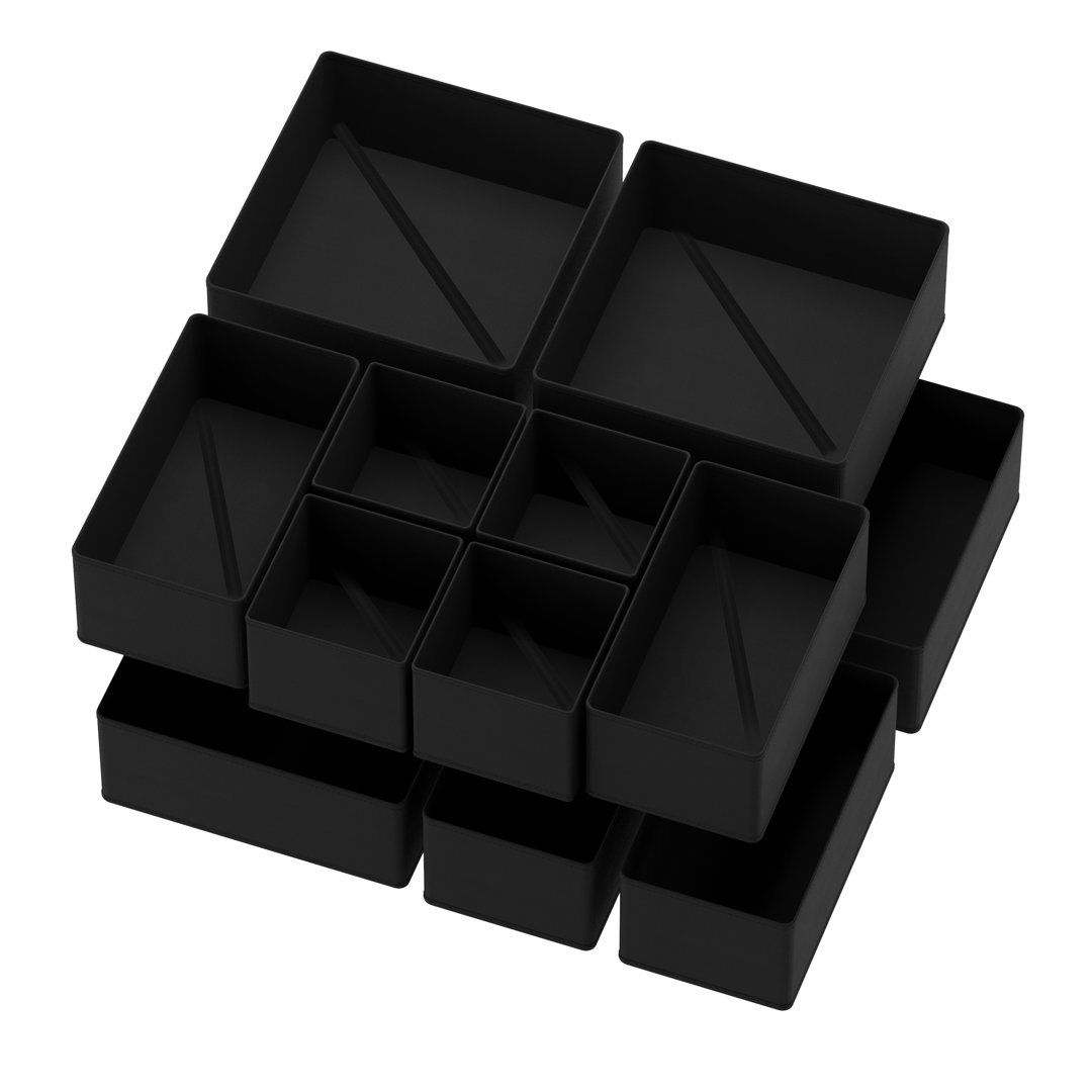 12-Pack Drawer Organizer Bins for Clothes, Nursery and Closet Storage Dividers for Baby Clothes, Underwear, and Socks SpaceAid 