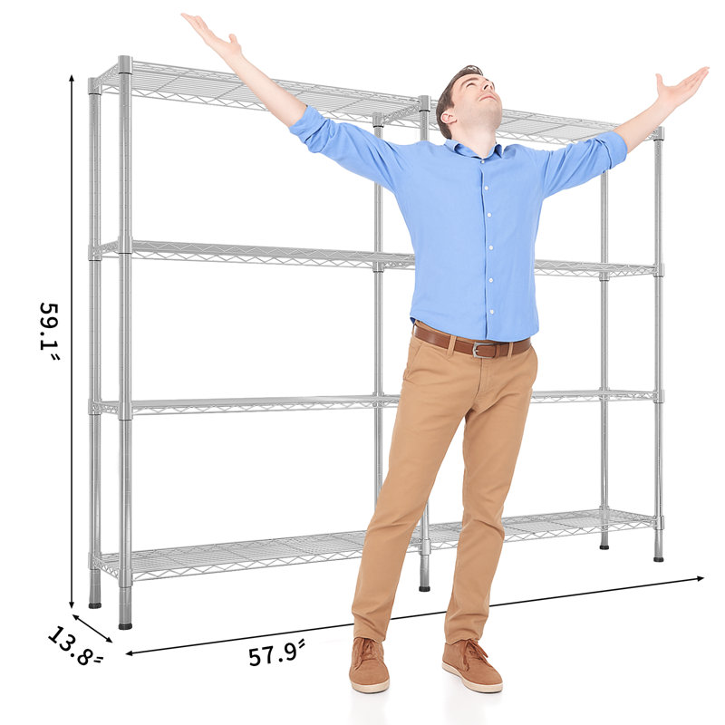Tablettes de rangement - Étagères grillagées, réglables et résistantes aux égratignures, idéales pour le rangement dans les garages / les garde-manger / les hypermachés