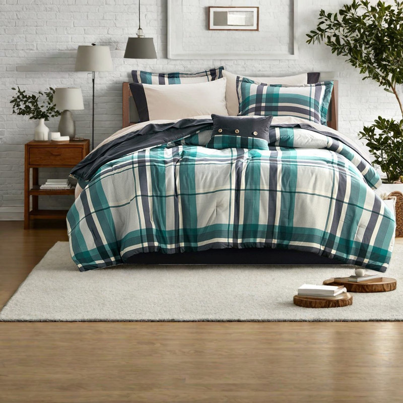 Ensembles de literie en microfibre multifonctionnels, motif écossais moderne pour la maison