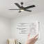 Ventilateur de plafond intelligent à 5 pales DEL avec télécommande et ensemble d'éclairage inclus-1232531250