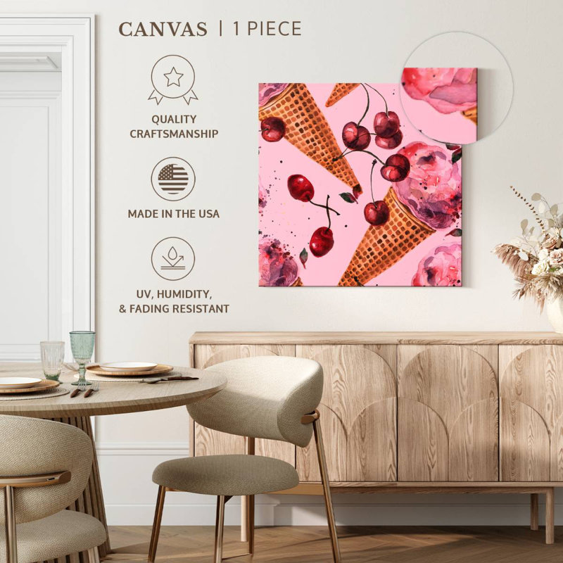 Cherry Flavoured Ice Cream, 20" H x 20" W