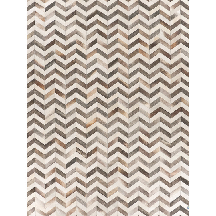 Natural Hide Cowhide Chevron Area Rug