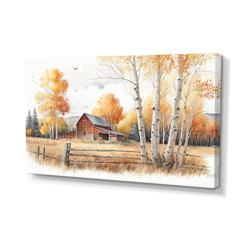 Chemin vers la grange V - art mural paysage de grange