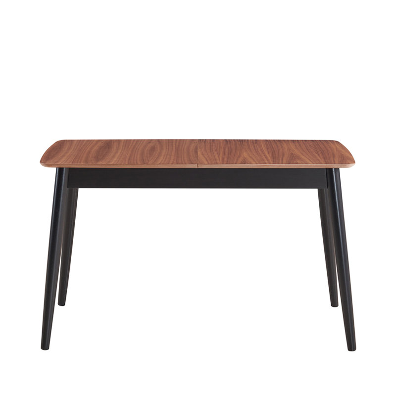 Table de salle à manger à finition naturelle et noire avec rallonge Bufferfly