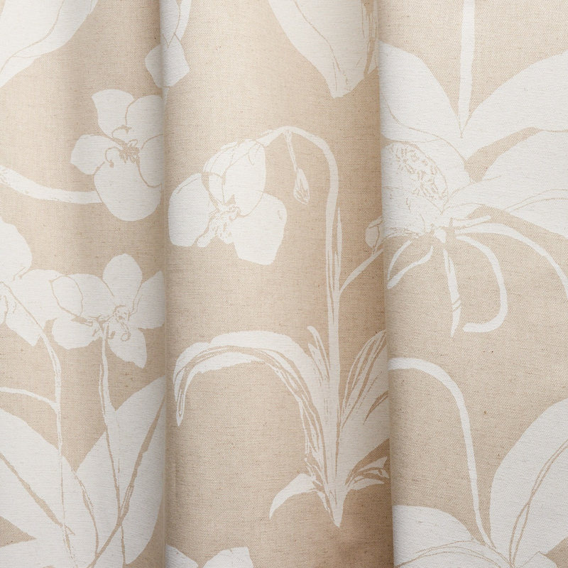 Tissu Schumacher x Hera Ford Orchids Have Dreams, Pêche / blanc