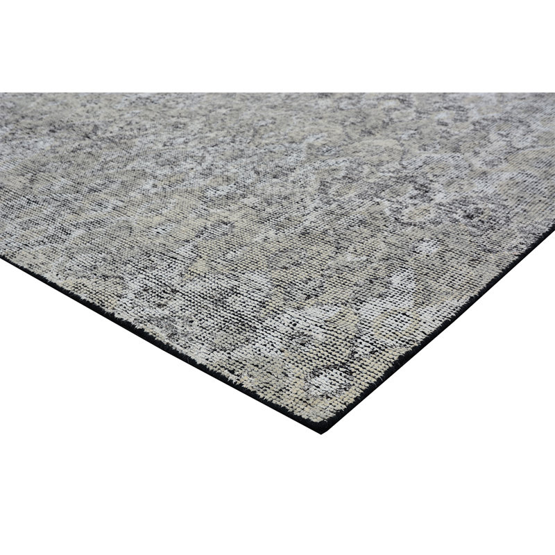 Wool Ikat Area Rug in Silver, Rectangle 8' x 10'