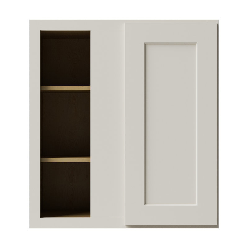 Armoire de coin murale, L 27 po x H 30 po x P 12 po, Crème Shaker