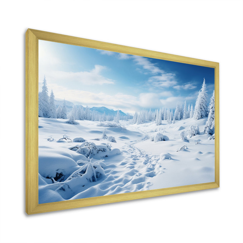 «Winter Snow Wonderland» sur toile, H 34 po x l 44 po x P 1,5 po, Cadre doré à une seule photo