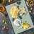 Ambesonne Geometric Cutting Board Large Size Irregular Triangles Print Eggshell and Multicolor