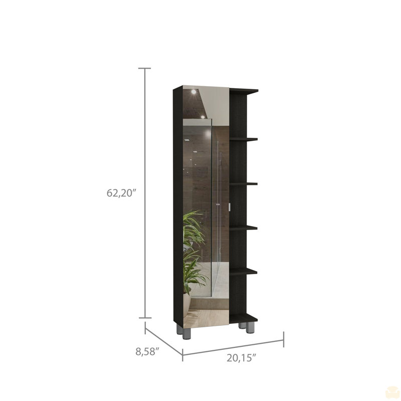 Armoire à linge Miro Reno, quatre tablettes intérieures