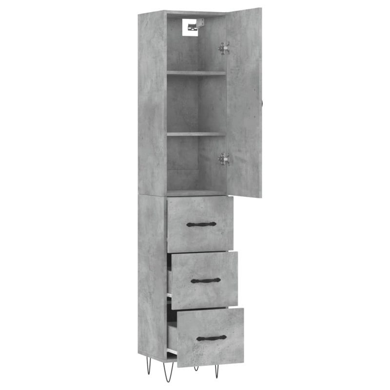 34.5cm Sideboard, Concrete Grey
