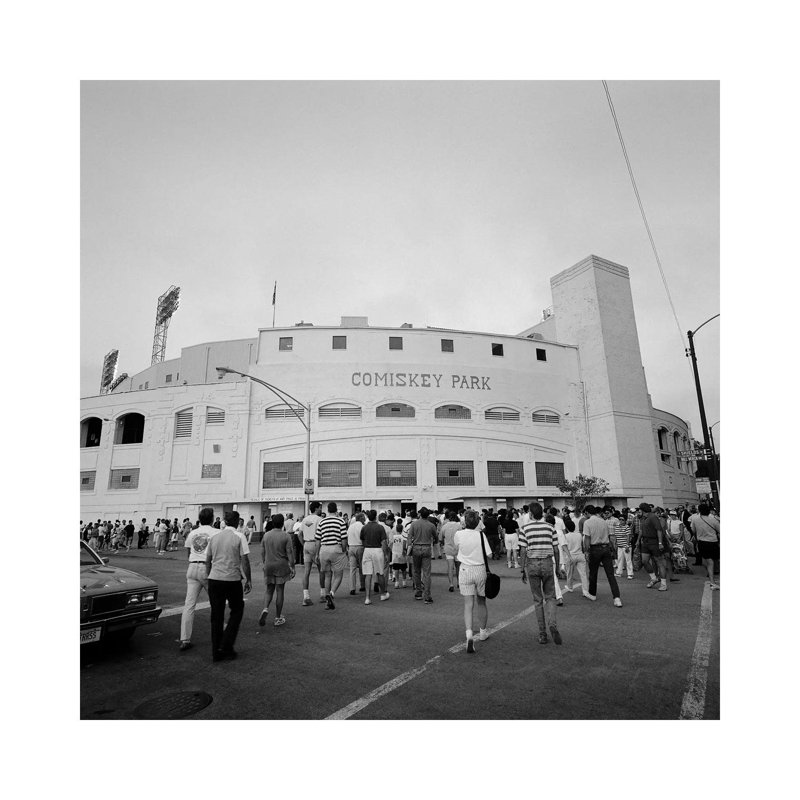 Spectators In Front Of A Baseball Stadium, Comiskey Park Chicago, IL - Wrapped Canvas Print