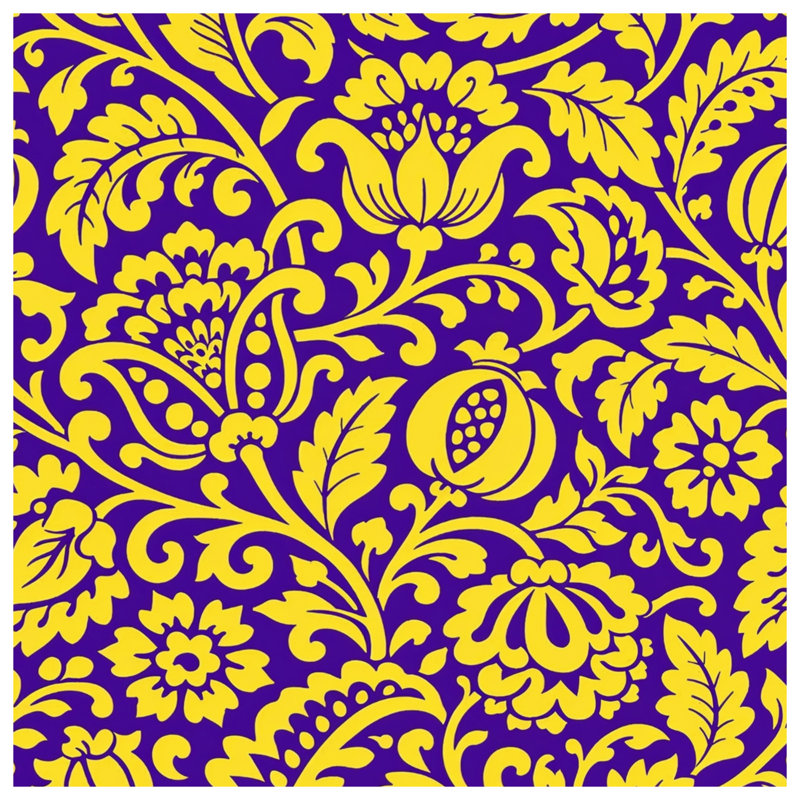 Yellow Floral Damask Quilted Thin Bedspread, Queen