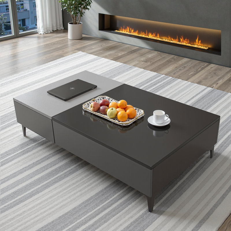 Nadolyn 51.18" Lift Top Coffee Table with Hidden Storage Compartment and 2 Drawers