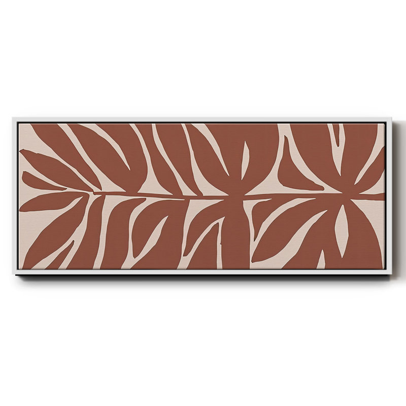 Terra Cotta Block Palms II- Framed Canvas, 20" H x 50" W