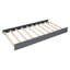 Lit plateforme en lin gris avec lit gigogne et tiroirs de rangement-809264665-809264664