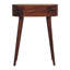 Mini console en bois Albion Chestnut, 1 tiroir, pieds nordiques, brun foncé