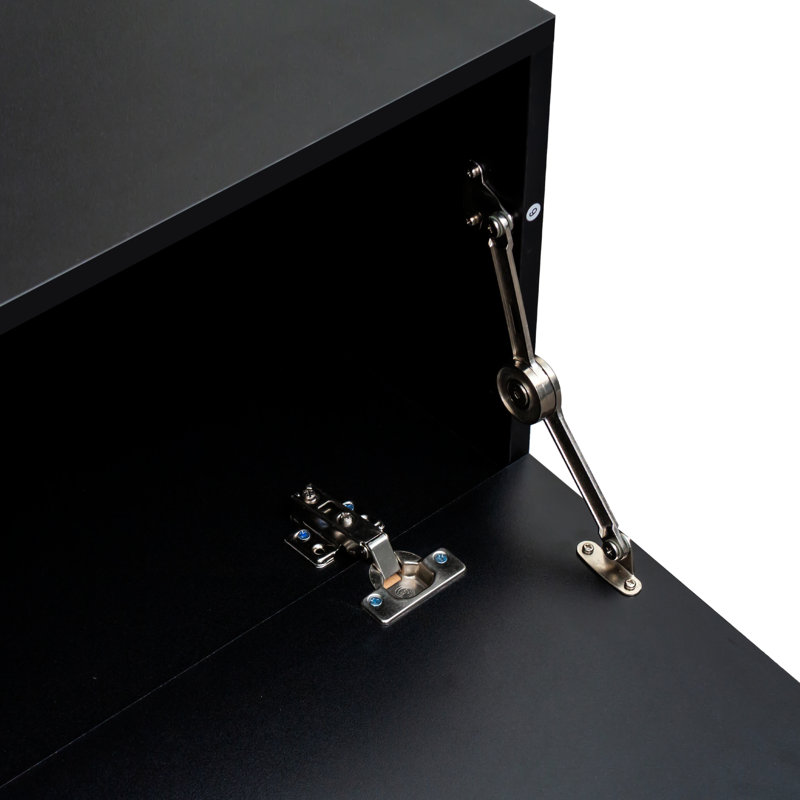 Tv Stand With Extensible Feature For Video Room - Black, 80-89 Black Wood Console Extendable Function 80-89" Tvs, Black