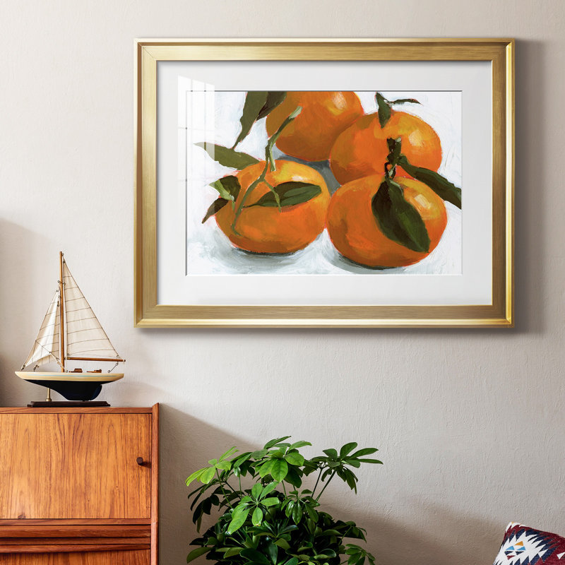 Toile encadrée de qualité supérieure Citrus Grouping II - prête à être accrochée, H 30,5 po x l 42,5 po x P 1 po, Cadre doré