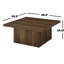 2 pièces, table basse et table de bout carrée en pin foncé, silhouettes modernes et épurées, structure audacieuse, bois d'ingénierie pour salon principal, placage, espaces, conceptions ouvertes