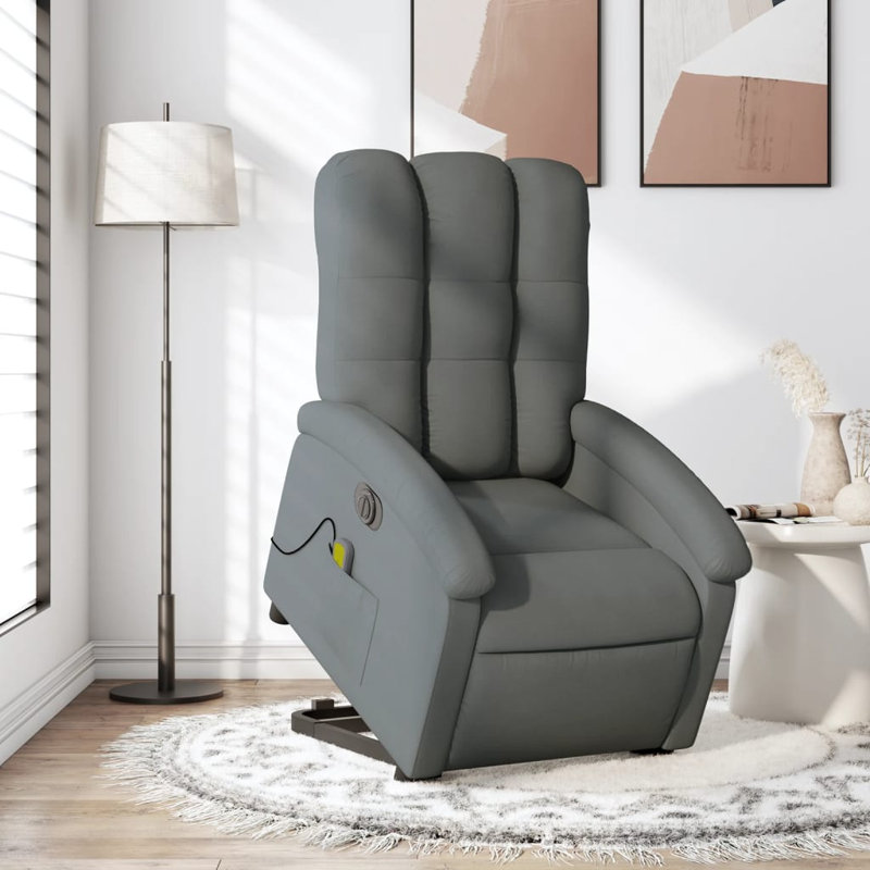 Fauteuil de massage inclinable, Tissu gris foncé, Power