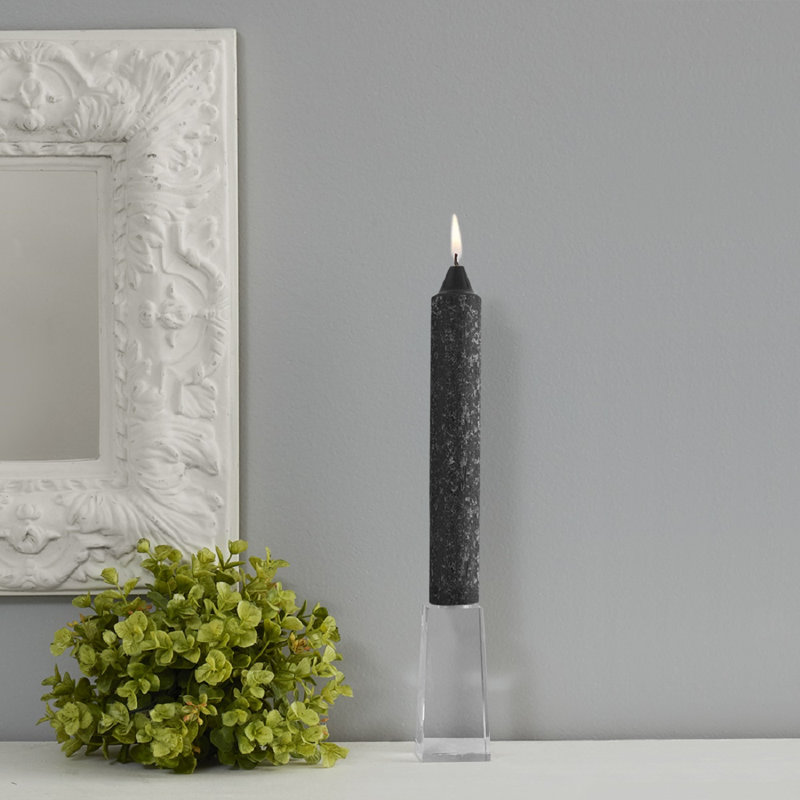 Timberline Collenette Dinner Candle Taper, Black, 7" H x 1.25" W x 1.25" D