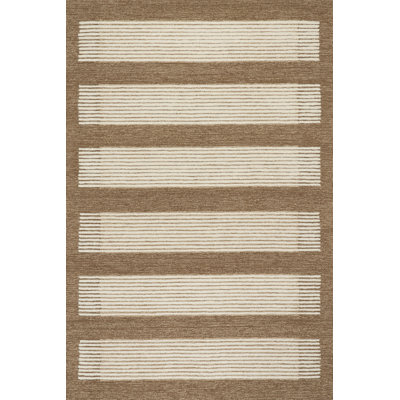  Solenne Striped Modern Wool Rug