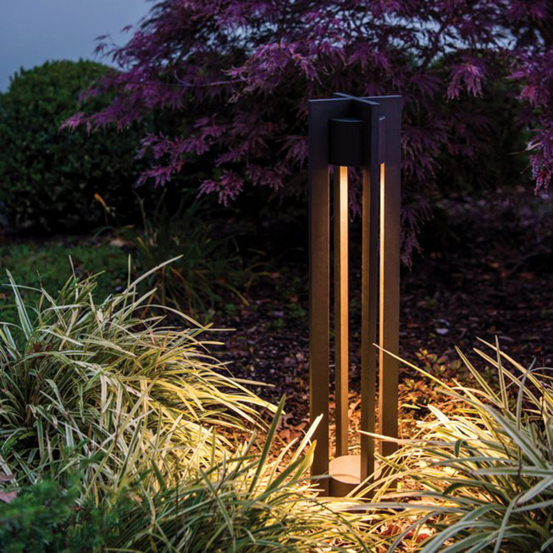 Borne d'éclairage à DEL intégrée Chamber, 12, 2700 K, Bronze sur aluminium