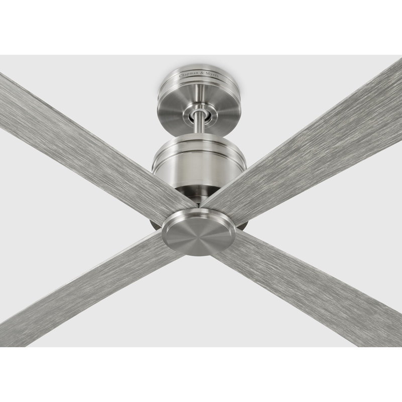 Visual Comfort Fan Launceton 72 Indoor Ceiling Fan with Light Grey Weathered Oak ABS blades and Handheld Remote