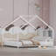 Structure de lit pour enfant pleine grandeur avec bandes lumineuses à DEL, structure de lit en fer sur le toit