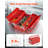 Tool Box 14-inch 2-Tier 3-Tray Folding Cantilever Toolbox with Handle Red